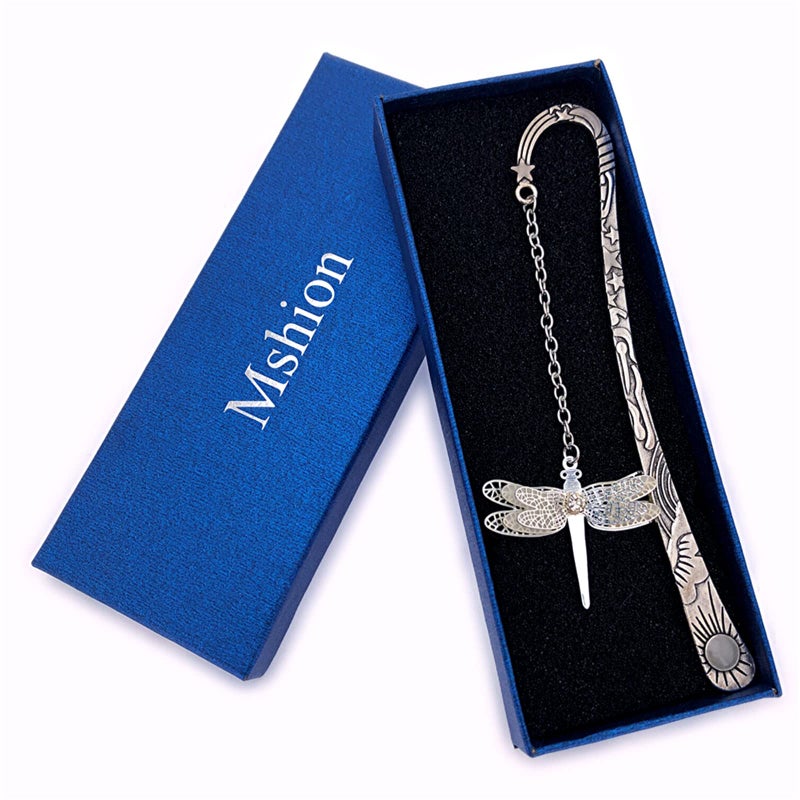 Mshion Metal Bookmarks with Chain,Unique Glow in The Dark Bookmark,Inspirational Book Markers for Book Lovers Delicate Gifts - Image 1